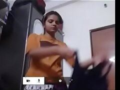 18 year old Indian girl change derss on camera